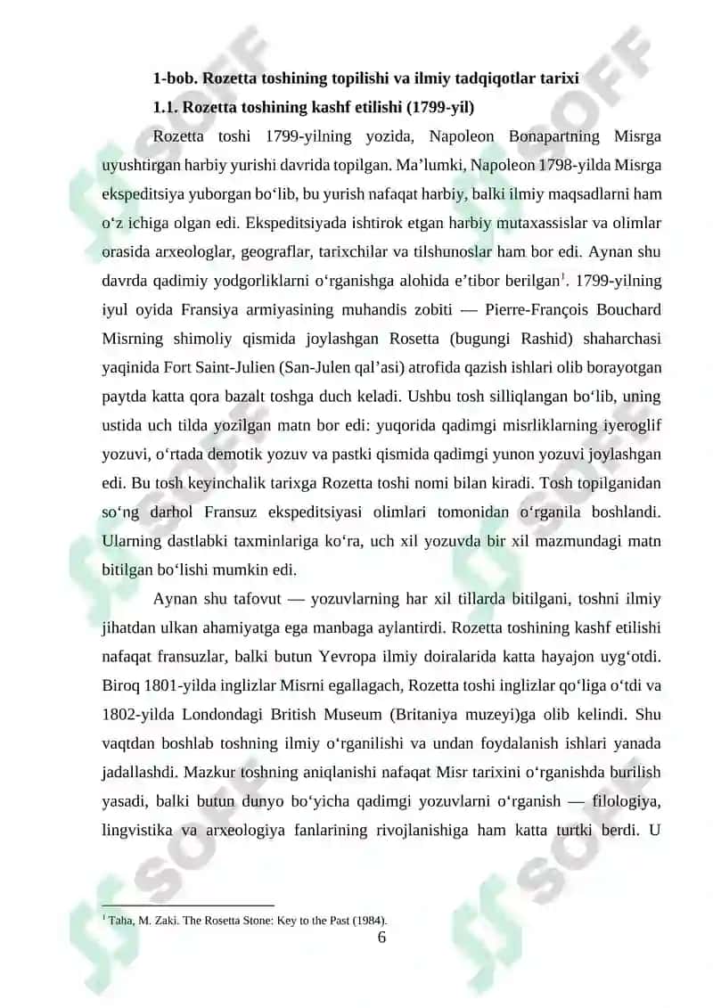 Rozetta toshining topilishi va ilmiy tadqiqotlar tarixi 6