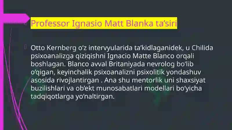 Shaxs taraqqiyotining psixotik, chegaralangan va nevrotik darajalari 6