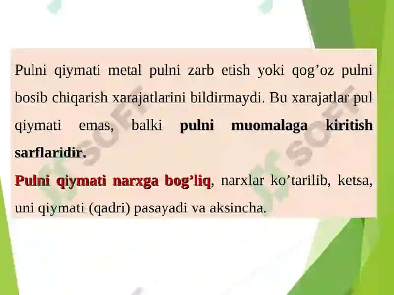 PUL VA MOLIYAVIY XATTI-HARAKATLAR SOTSIOLOGIYASI 6