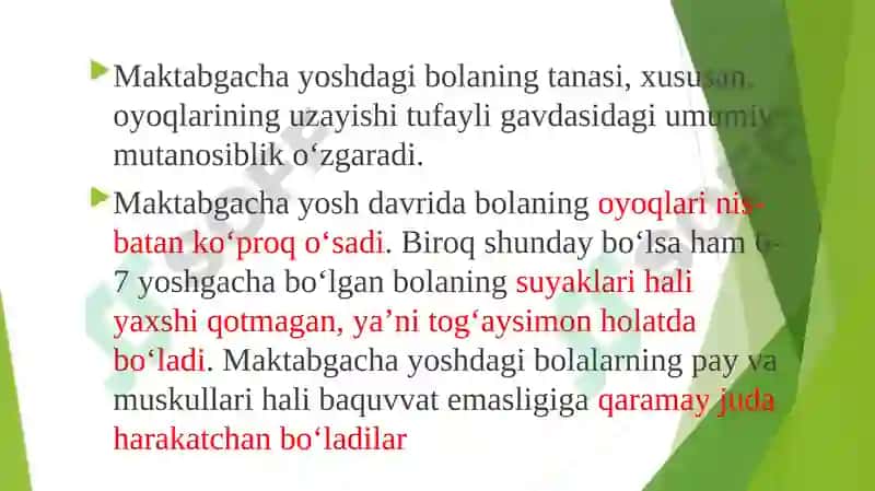 MAKTABGACHAYOSH DAVRIDA PSIXIKRIVOJLANISHXUSUSIYATLARI 6