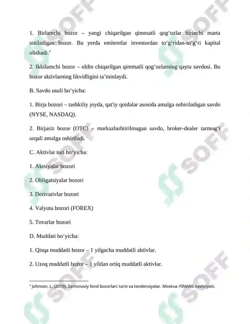 Fond bozorlari Savdolarining Zamonaviy Shakllari 6