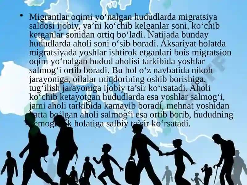 Aholining mexanik (migratsiya) harakati 6