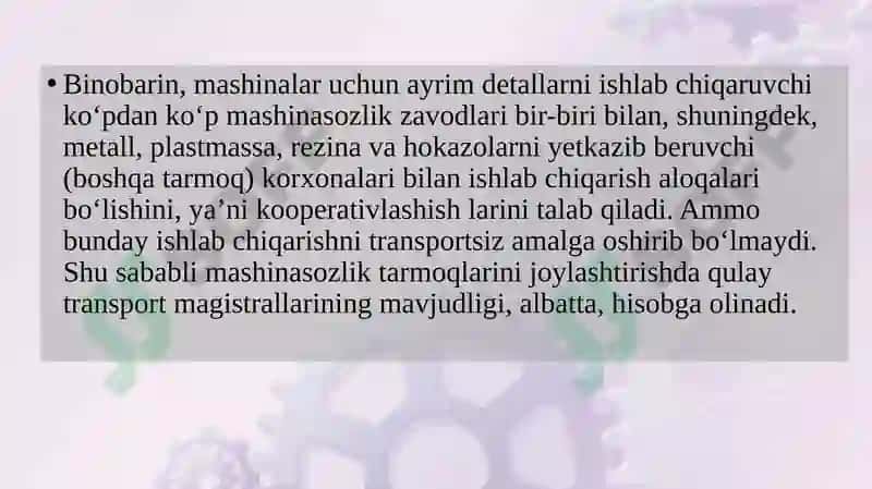 Mashinasozlik va uning tarmoqlari 6