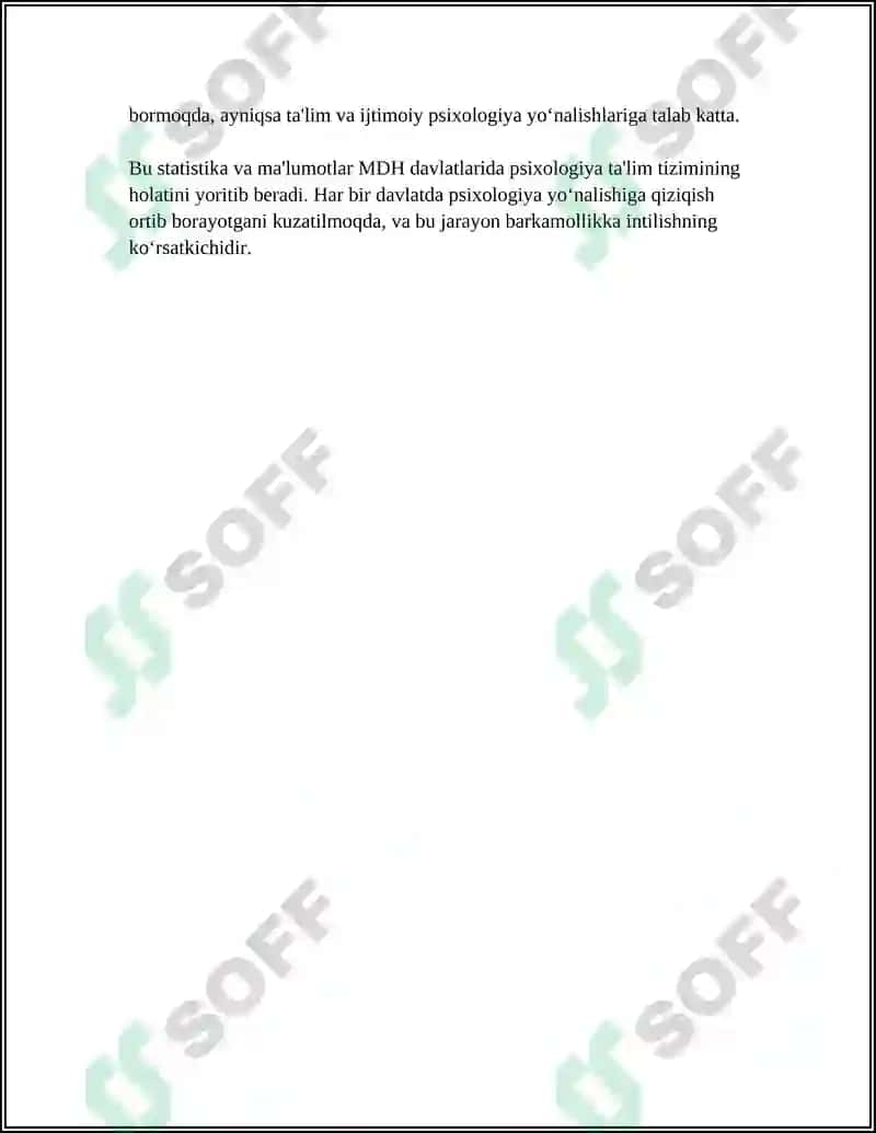 MDH Davlatlarida Mutahassis Psixologlarni Tayyorlash 6