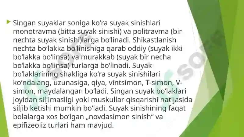Suyak sinishlarida zamonaviy davolash usullari 6