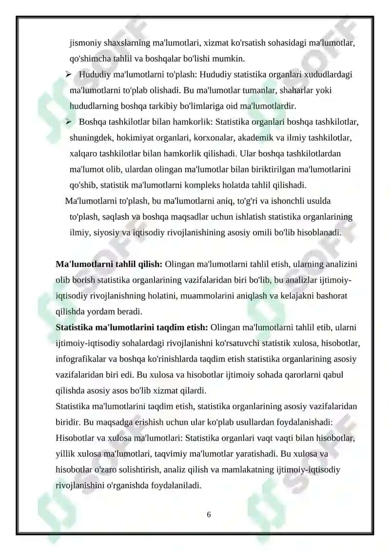 Mamlakatda statistika organi rivojining tarixiy bosqichlari 6