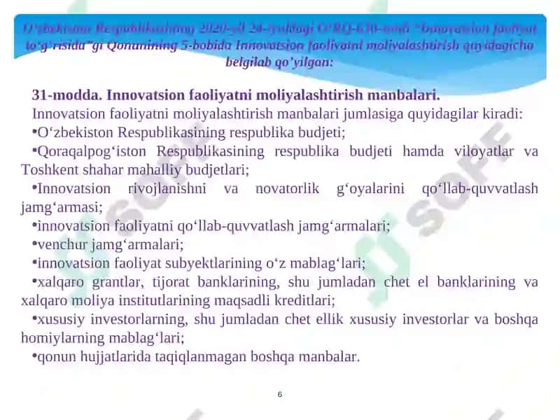 INNOVATSION IQTISODIYOT 6