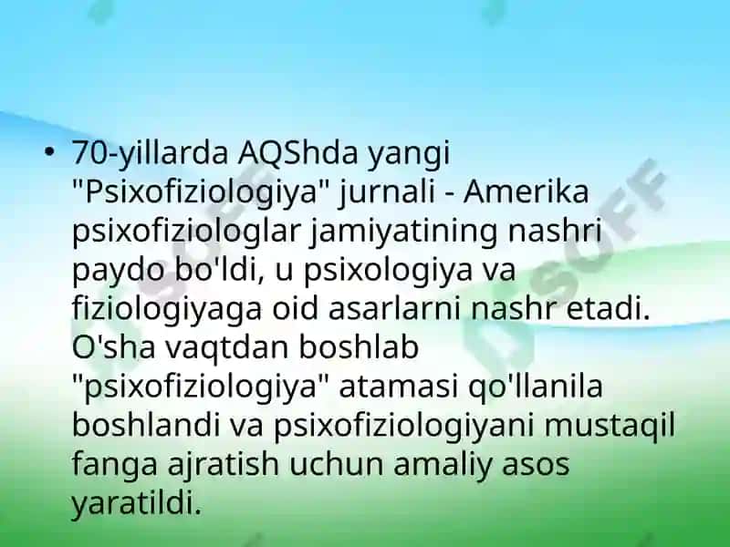 Psixofiziologiya fanining maqsad va vazifalari 6