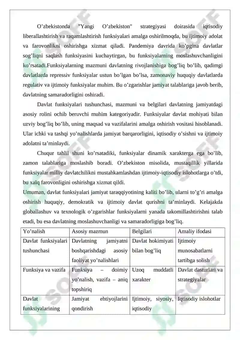 Davlatning funktsiyalari tushunchasi, mazmuni va belgilari 6