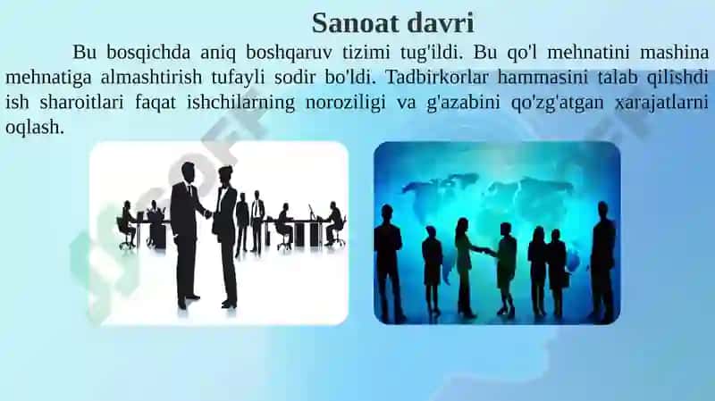 Boshqaruvfanining rivojlanishi tarixiy davrlari 6