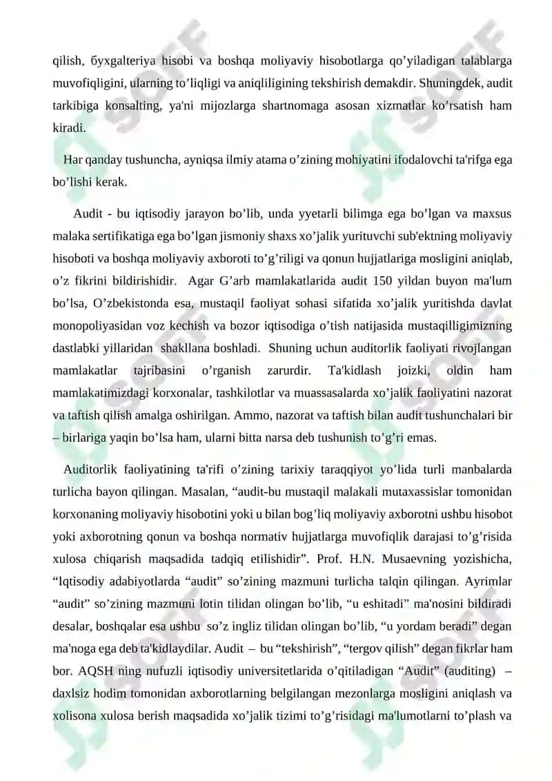 O‘zbekiston Respublikasining «Auditorlik faoliyati to‘g‘risida»gi Qonuni va uning ahamiyati 6