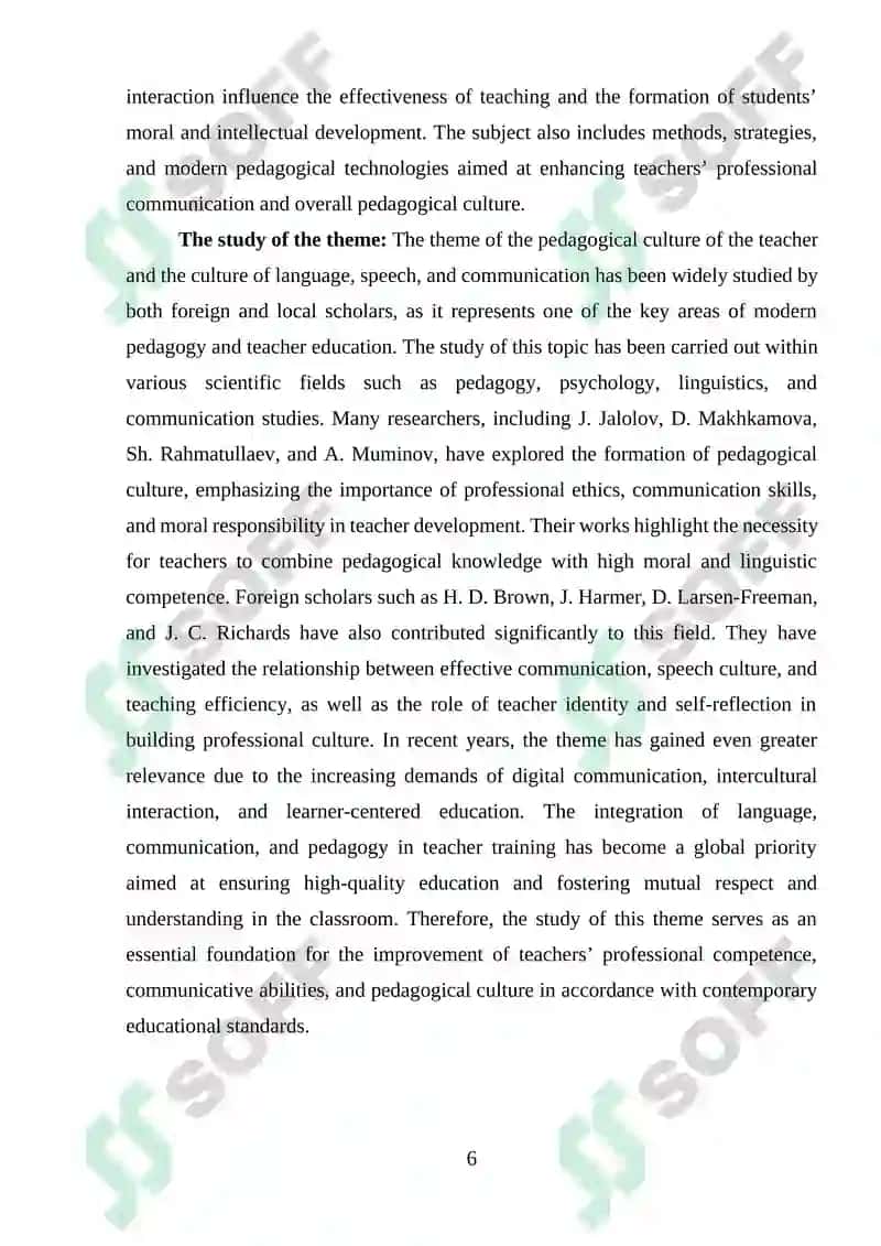 PEDAGOGICAL CULTURE OF THE TEACHER. CULTURE OF LANGUAGE, SPEECH, AND COMMUNICATION. 6