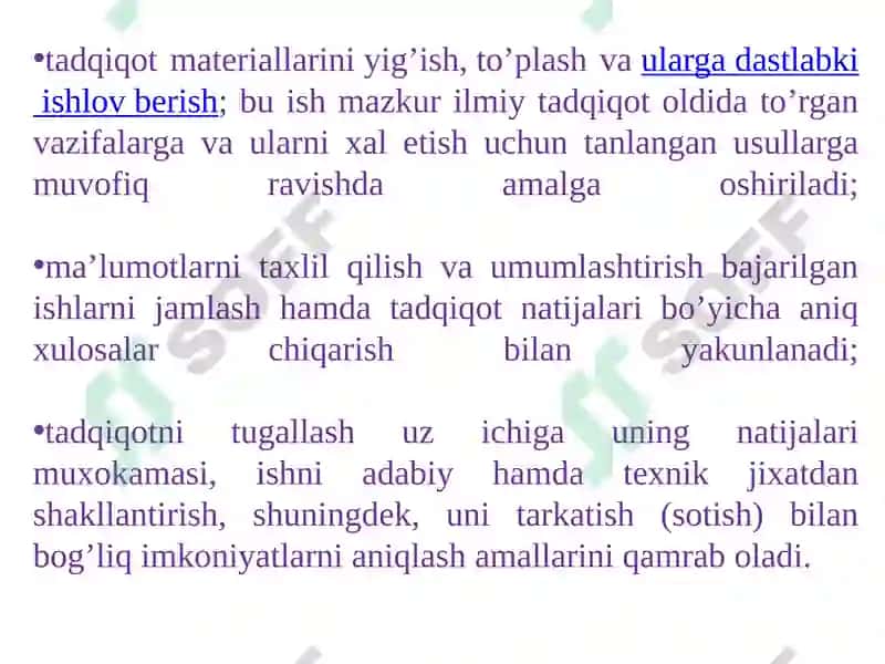Tadqiqotusullari va ko'nikmalari 6