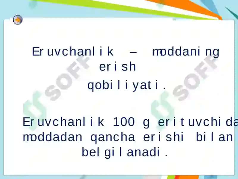 Eritmalar va ularning konsentratsiyalari haqida tushuncha 6