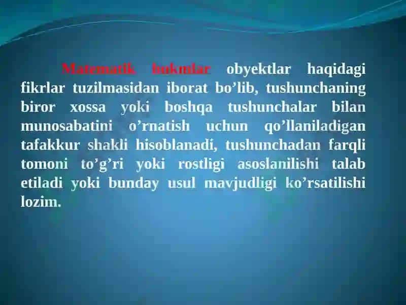 O’quvchilarni matematik tafakkurini rivojlantirish jarayonida masalalarning ahamiyati. Masala yechishda umumiy va xususiy usular 6