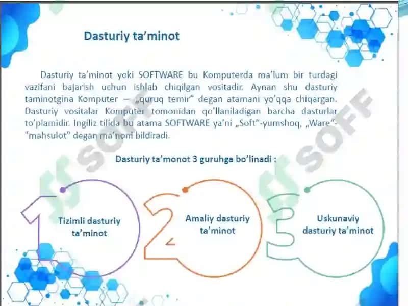 KOMPYUTER DASTURIY TA’MINOTINING KLASSIFIKATSIYASI (TASNIFI) 6