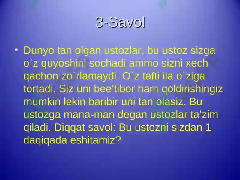 Burhonov Xayotilloning zakovat intelektuval o`yini 6