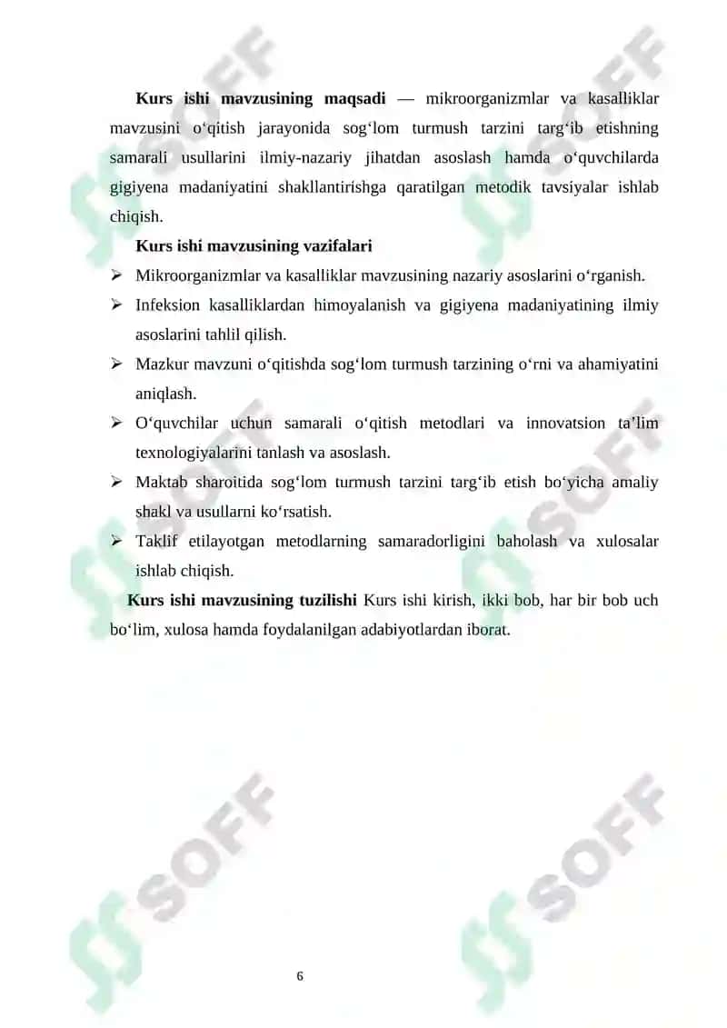 MIKROORGANIZMLAR VA KASALLIKLAR MAVZUSINI O‘QITISHDA SOG‘LOM TURMUSH TARZINI TARG‘IB ETISH 6
