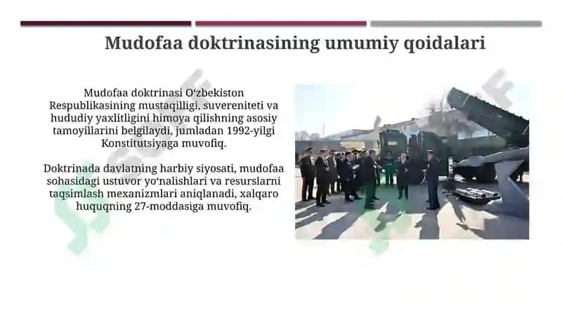 Mudofaa Doktrinasining Mazmuni 6
