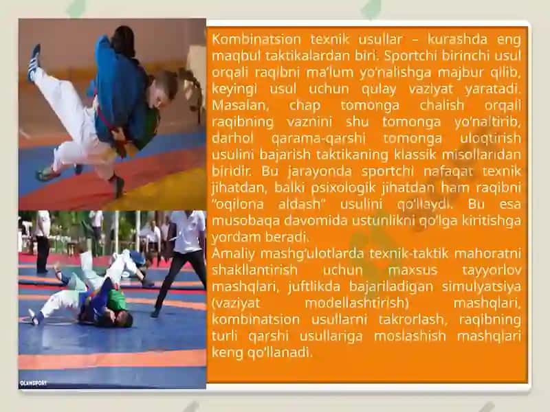 Kurashda texnik usulni amalga oshirish taktikasi 6