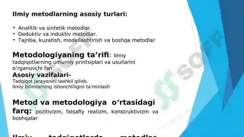 Ilmiy maktab, metod va metodologiya tushunchalari 6