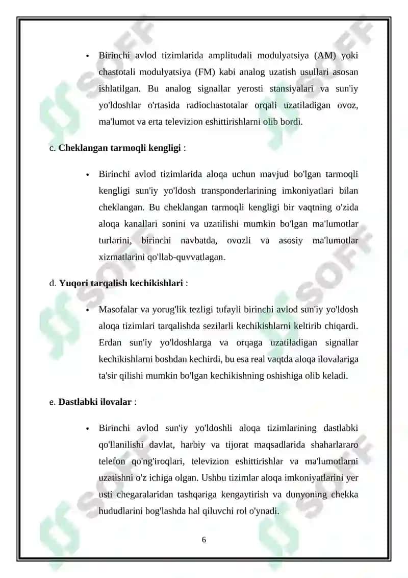 Birinchi avlod sotali aloqa tizimlari 6
