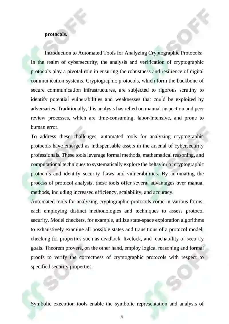 Automated tools for analyzing cryptographic protocols 6
