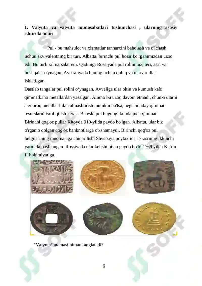 Xalqaro Valyuta Tizimlari va Ularning Oʻzgarishi 6