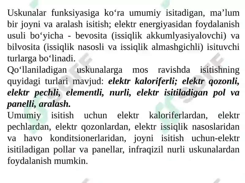 Elektrotermik uskunalar 6