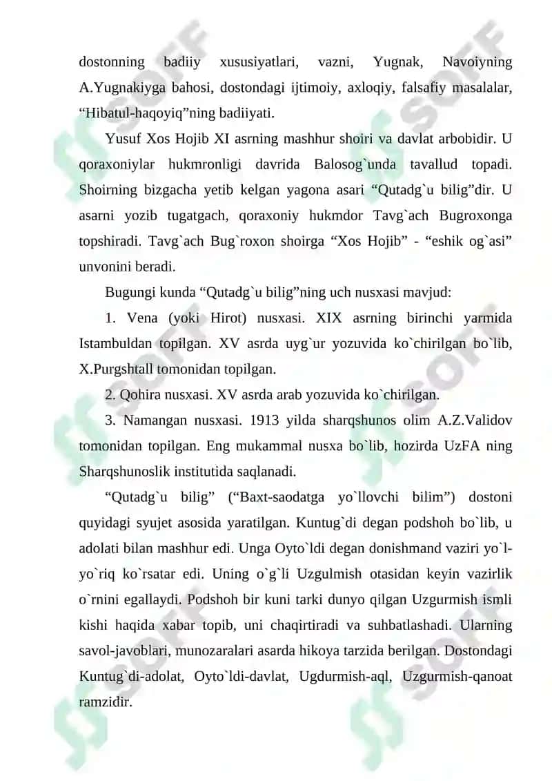 Yusuf Xos Hojibning ilmiy meroslari 6