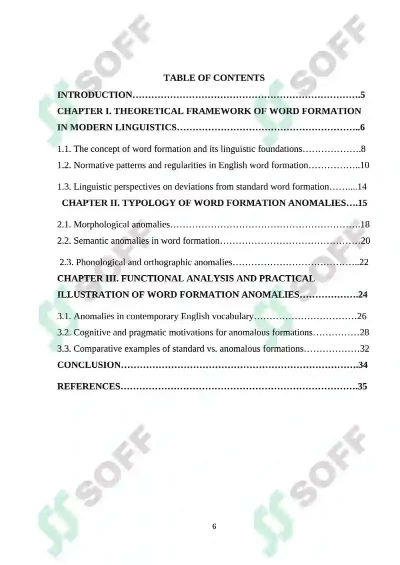 WORD FORMATION ANOMALIES AND THEIR CATEGORIZATION 6
