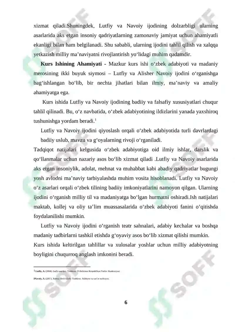 Oʻzbek adabiyoti tarixi fanidan « Lutfiy va Navoiy » 6