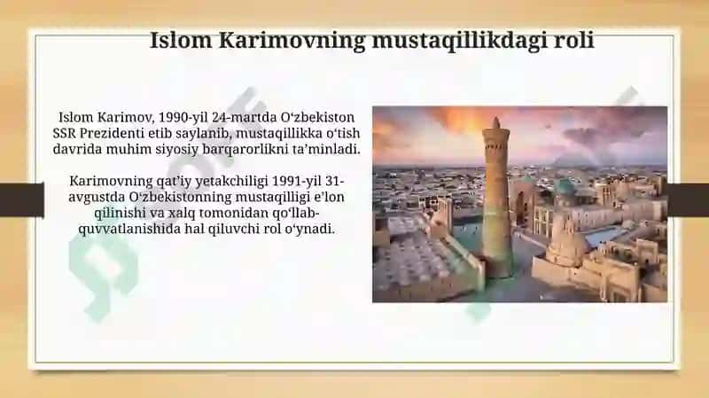 O'zbekiston mustaqilligi va tarixiy ahamiyati 6