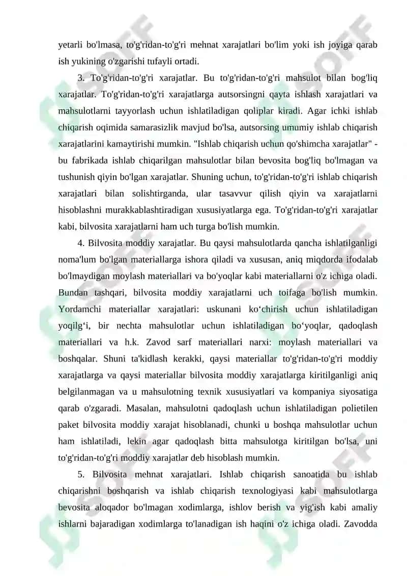 Mahsulot ishlab chiqarish xajmi taxlili va uning takomillashtirish 6