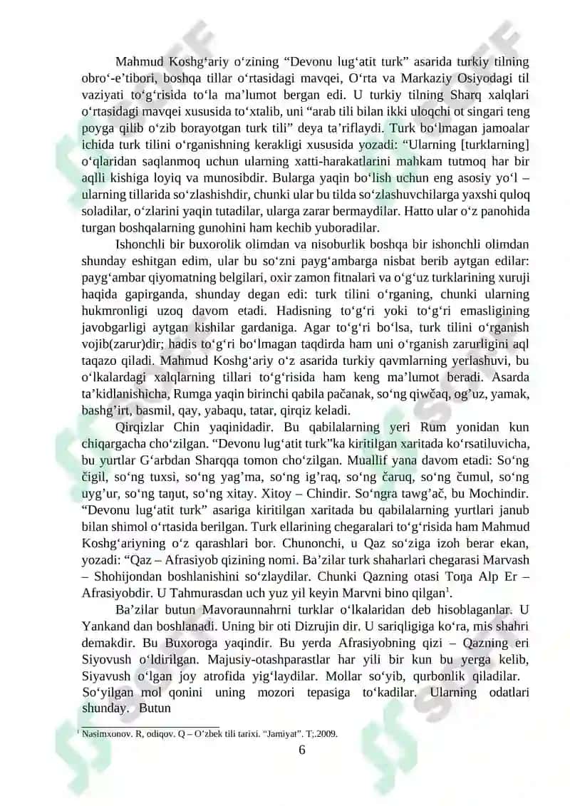 TARIXIY MANBALARNING YARATILISHIDA TURKIY-O’ZBEK TILINING TUTGAN O’RNI 6