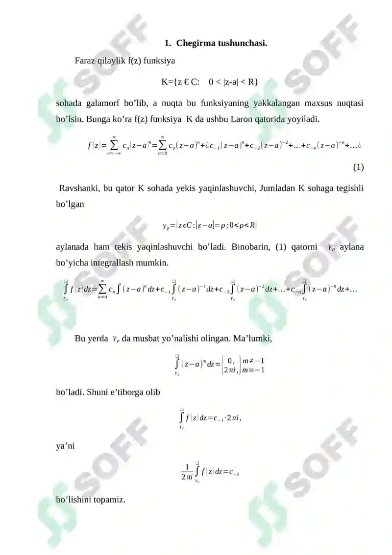 Chegirmalar nazariyasi va uning tadbiqlari. 6