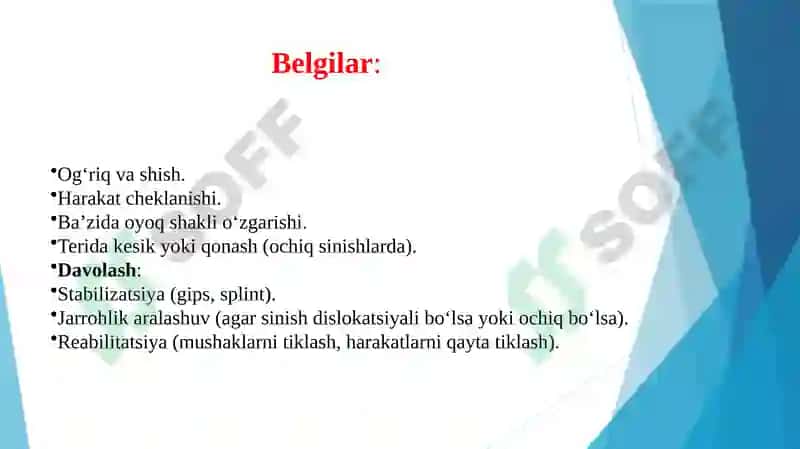 Boldir suyaklari va oyoq panja shikastlari 6
