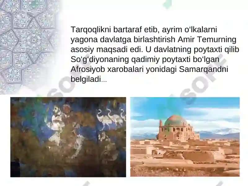 AMIR TEMUR BUYK SARKARDA VA DAVLAT ARBOBI AMIR TEMUR DAVLATINING TASHKIL TOPISHI 6