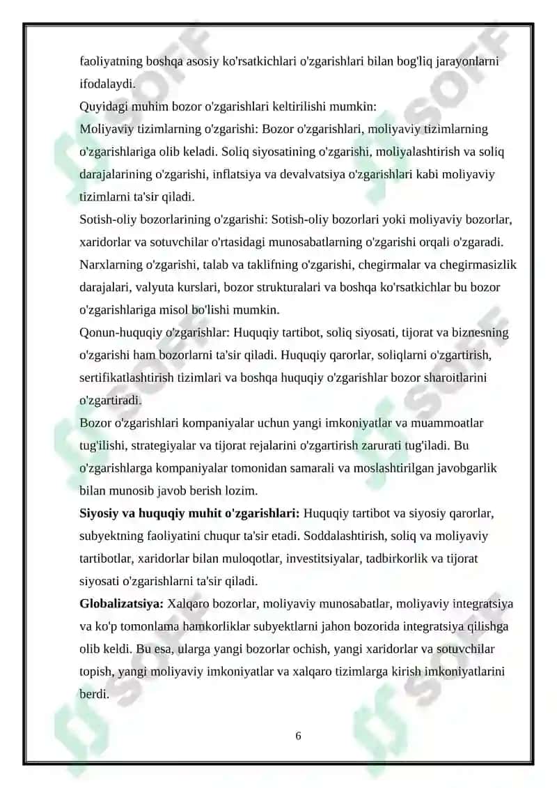 Subyektning ijtimoiy-iqtisodiy jarayonlari, iqtisodiy salohiyati, samaradorligi, omillari va koʻrsatkichlari tizimi REFERAT ISHI 6