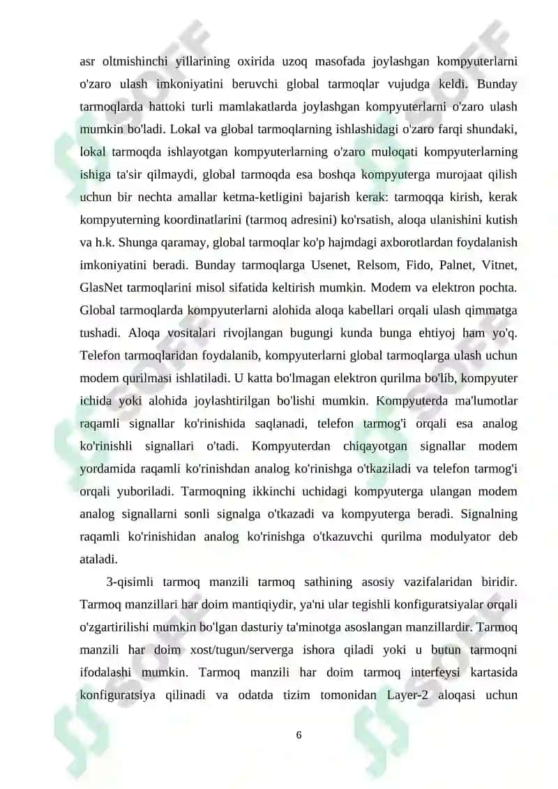 Adreslash va uning turlari.Shifrator va deshifratorlar.Tranzistor,trigger va registrlar 6