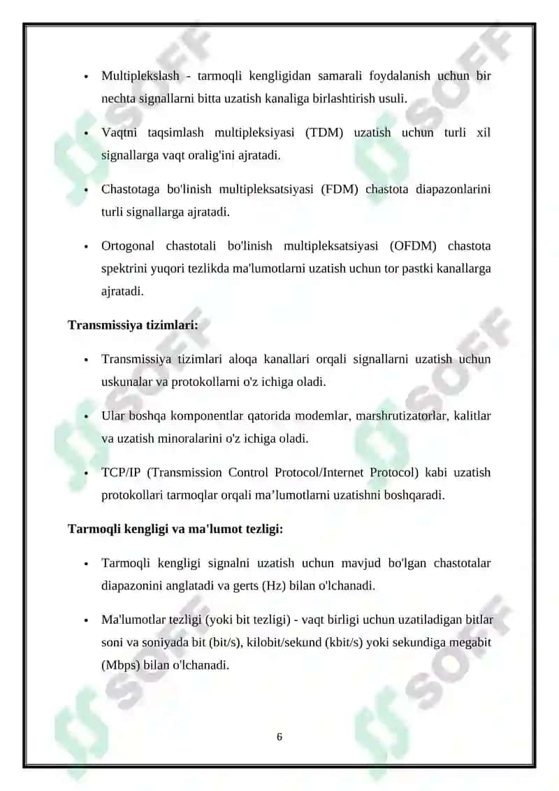 Shaharlararo telefon tarmoqlari 6