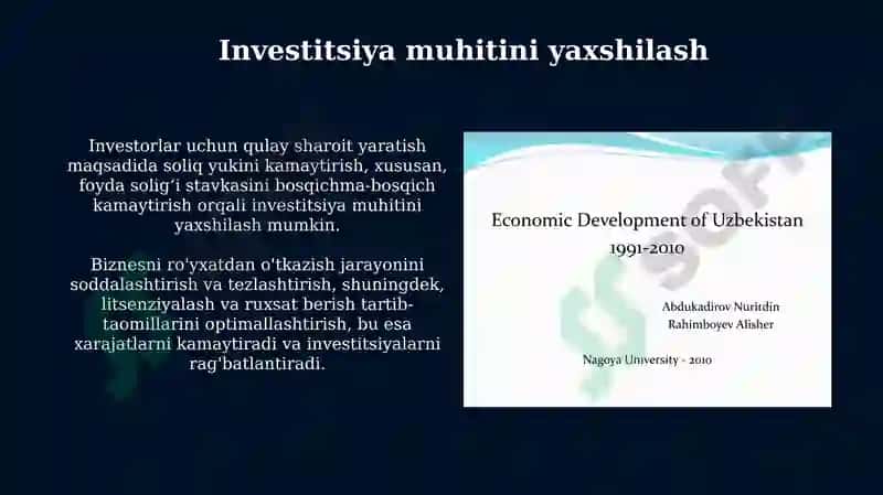 O'ZBEKISTON MUSTAQILLIGI VA IQTISODIY RIVOJLANISH 6