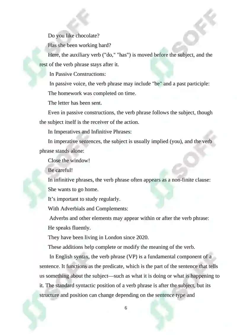 COURSE WORK ON LEARNING LANGUAGE ASPECT 6