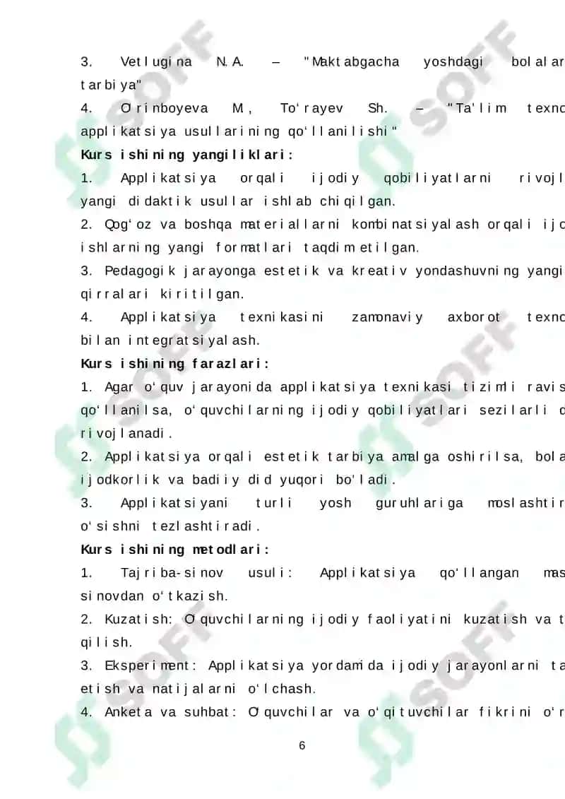 IJODIY QOBILIYATLARINI SHAKLLANTIRISHDA APPLIKATSIYANING OʻRNI 6