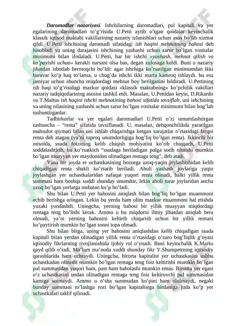 Klassik iqtisodiy maktabning iqtisodiy ta’limotlari 6