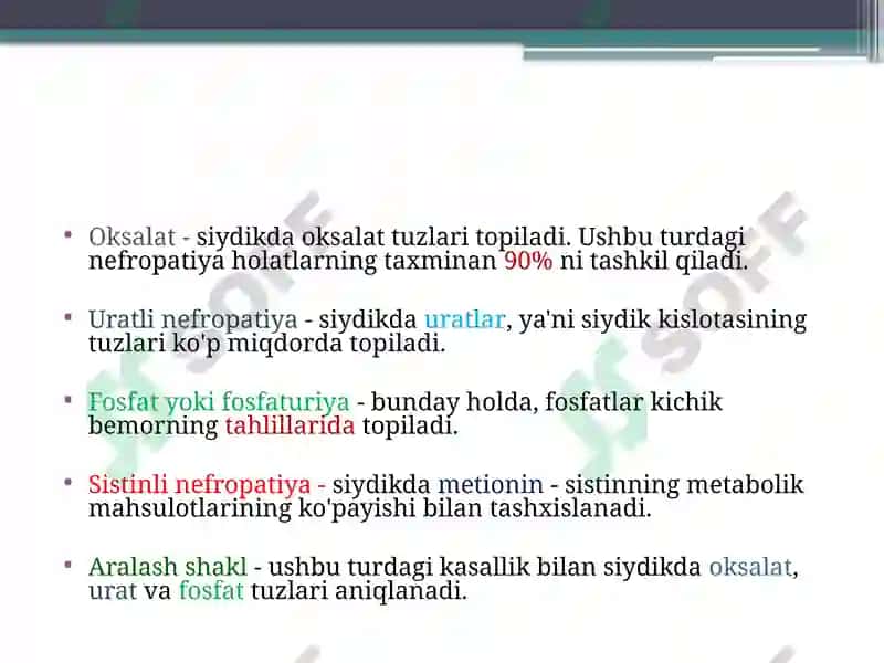 Nefropatiyalarning etiologiyasi va kasallikning aniqlash usullari 6