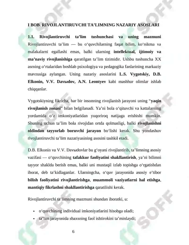 RIVOJLANTIRUVCHI TA’LIMNING PSIXO-PEDAGOGIK ASOSLARI 6