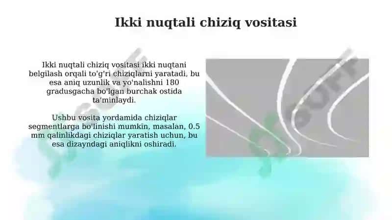 Corel Draw dasturida toʻgʻri va egri chiziqlar chizish 6