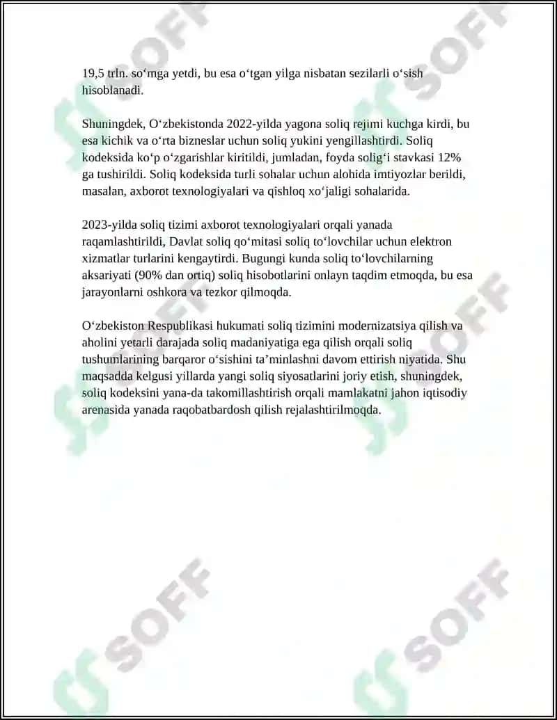 O'ZBEKISTON RESPUBLIKASI SOLIQ TIZIMINING SHAKLLANISH BOSQICHLARI 6