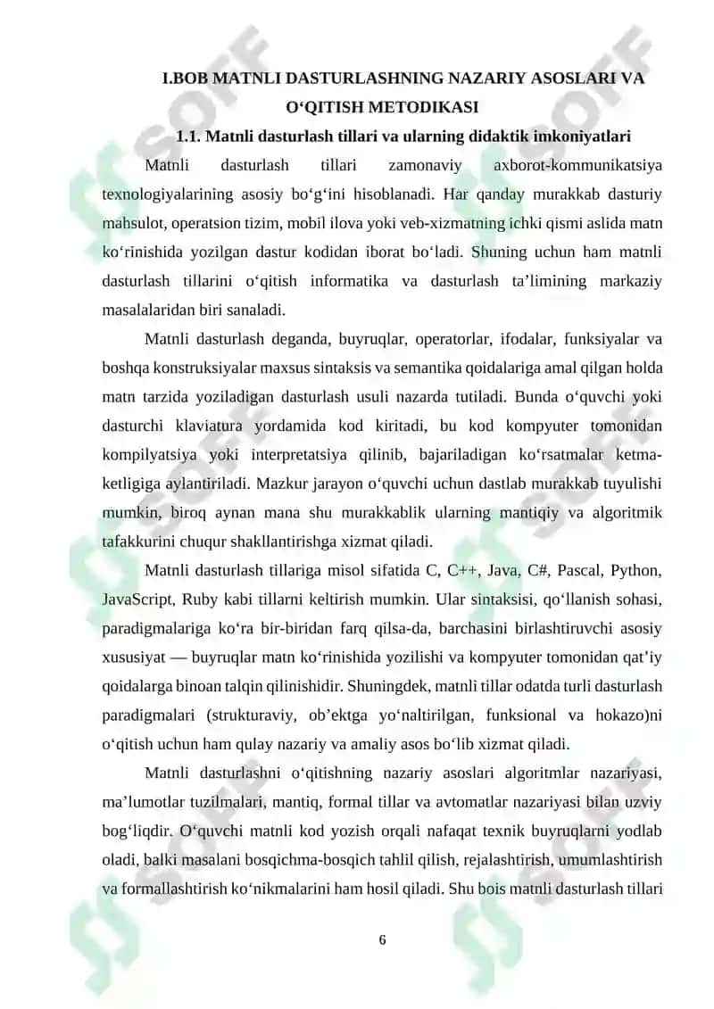 Matnli va grafik interfeysda dasturlashni taqqoslash metodikasi 6